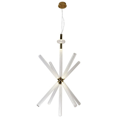Gold Sputnik Clear Glass LED Chandelier