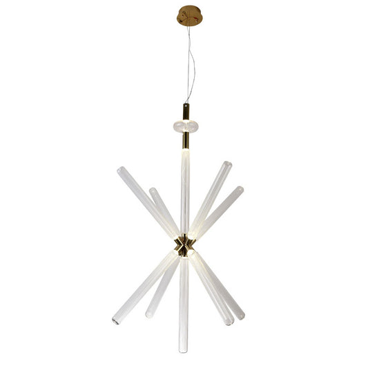 Gold Sputnik Clear Glass LED Chandelier