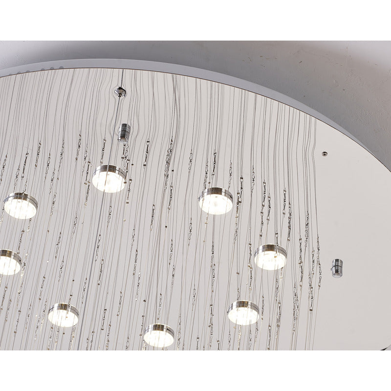 Crystal Ball Chandelier With A LED Clear Crystal Ring
