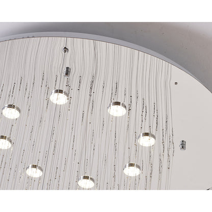 Crystal Ball Chandelier With A LED Clear Crystal Ring