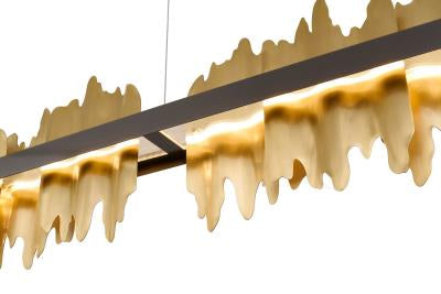 Black Stainless Steel LED Chandelier with Brass Copper by Bethel International