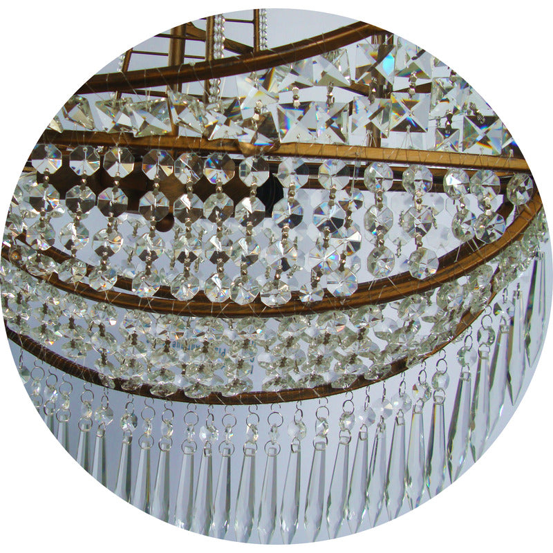 Golden Bronze Chandelier Clear Crystal Light