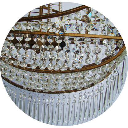 Golden Bronze Chandelier Clear Crystal Light