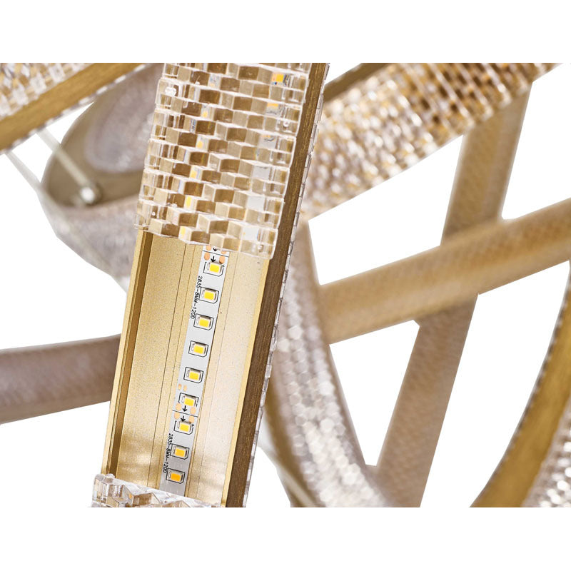 Three Ring Gold LED Chandelier