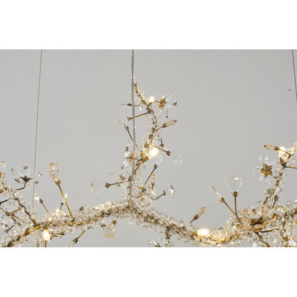 Clear & Champagne Crystal Branch Chandelier
