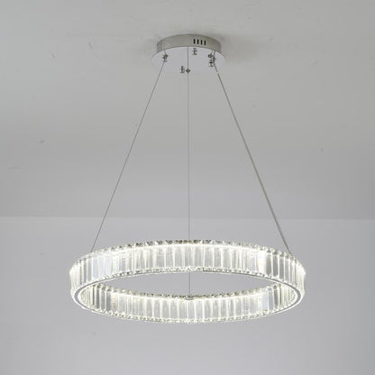 Clear Crystal Halo Chandelier With Chrome/Gold Hardware