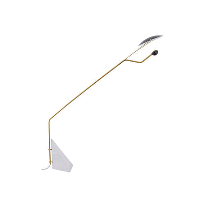 Black Aluminum LED Floor Lamp With A White Marble Base