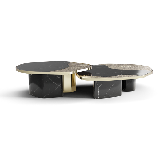 OPHELIA NERO MARQUINA MARBLE AND GOLD CENTER