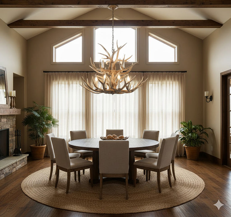 Two Tier Polyresin Antler Horn Chandelier