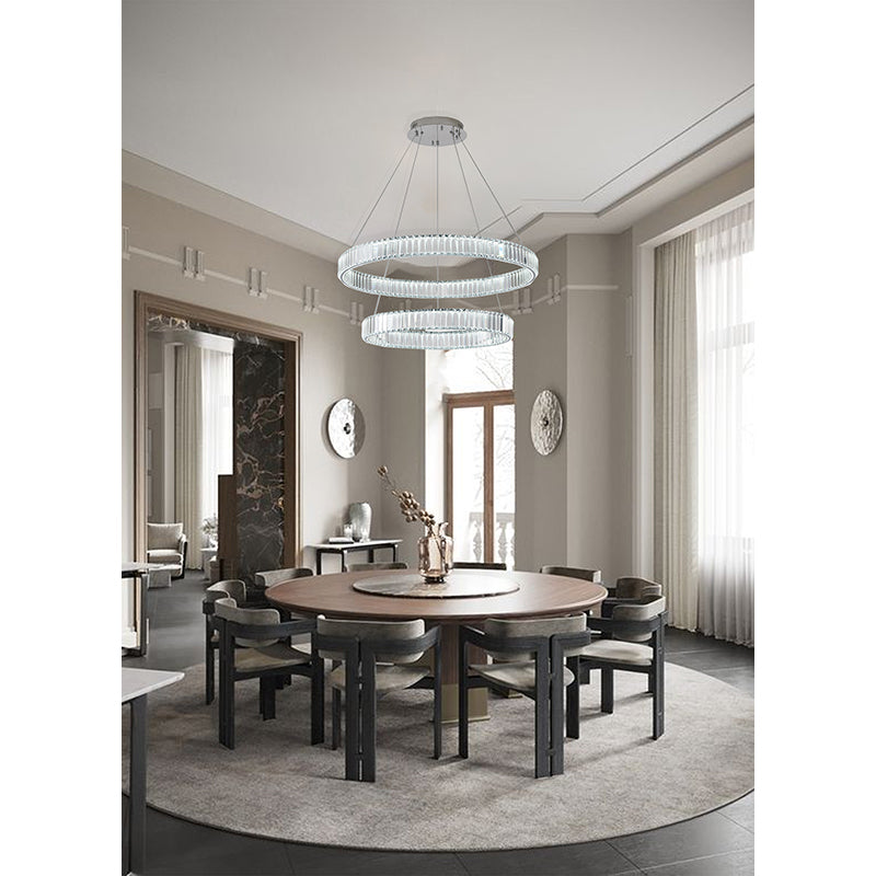 Two Tier Halo Ring Chandelier