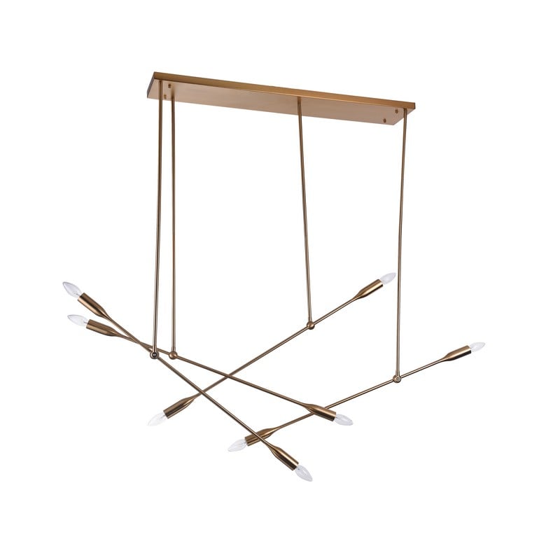 Chrome/Brass Iron Frame Stick Ceiling Fixture