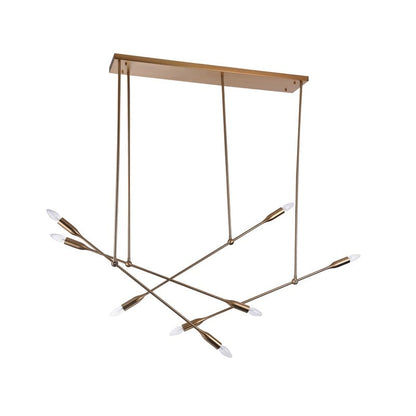 Chrome/Brass Iron Frame Stick Ceiling Fixture