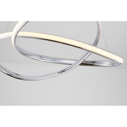 Black LED Chandelier – Modern Aluminum Ring Pendant Light