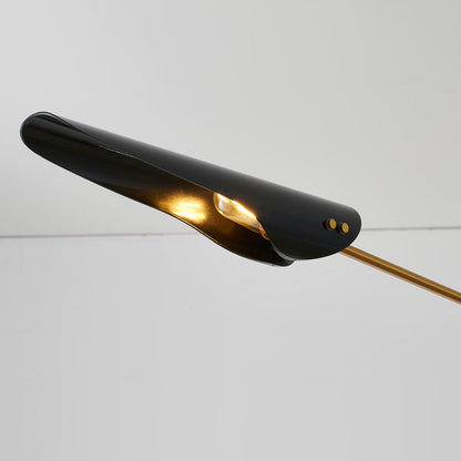 Gold Brass Chandelier With Black Shades