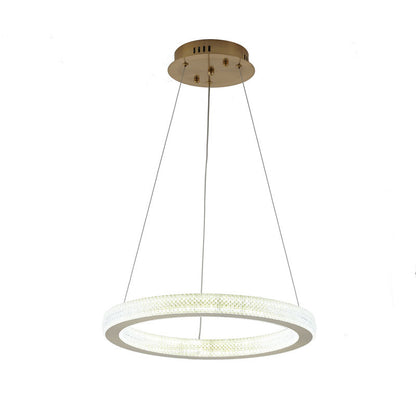 Sand Gold Halo LED Chandelier – 18"