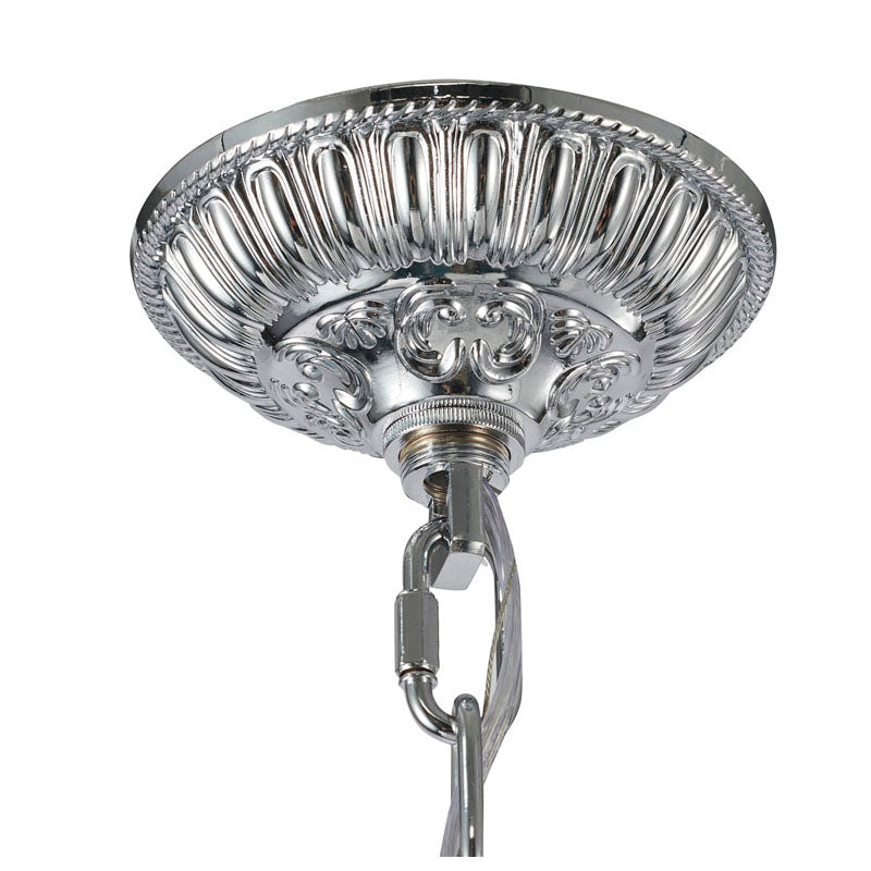 Chrome Chandelier With CLEAR Hanging Crystals