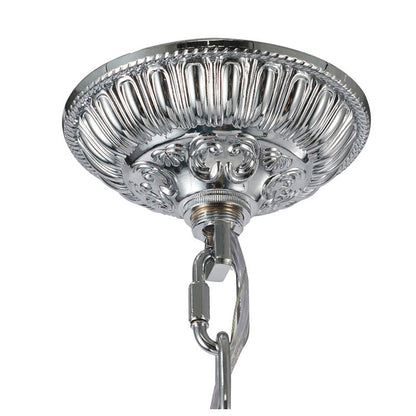 Chrome Chandelier With CLEAR Hanging Crystals