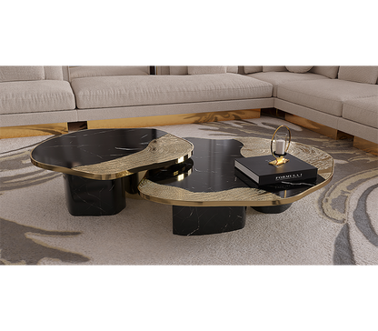 OPHELIA NERO MARQUINA MARBLE AND GOLD CENTER
