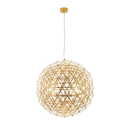 Gold LED Starburst Chandelier – 37" Modern Round Ceiling Light