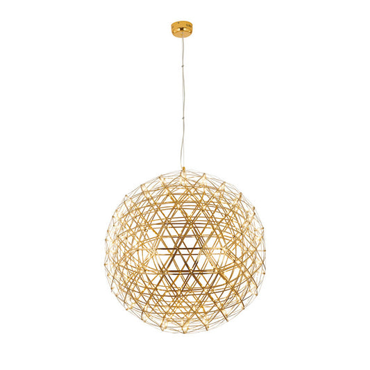 Gold LED Starburst Chandelier – 37" Modern Round Ceiling Light