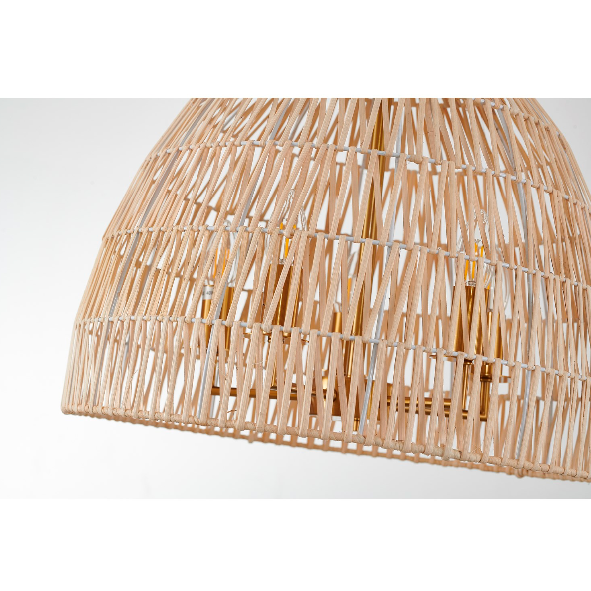 Natural Wood Vine Basket Chandelier