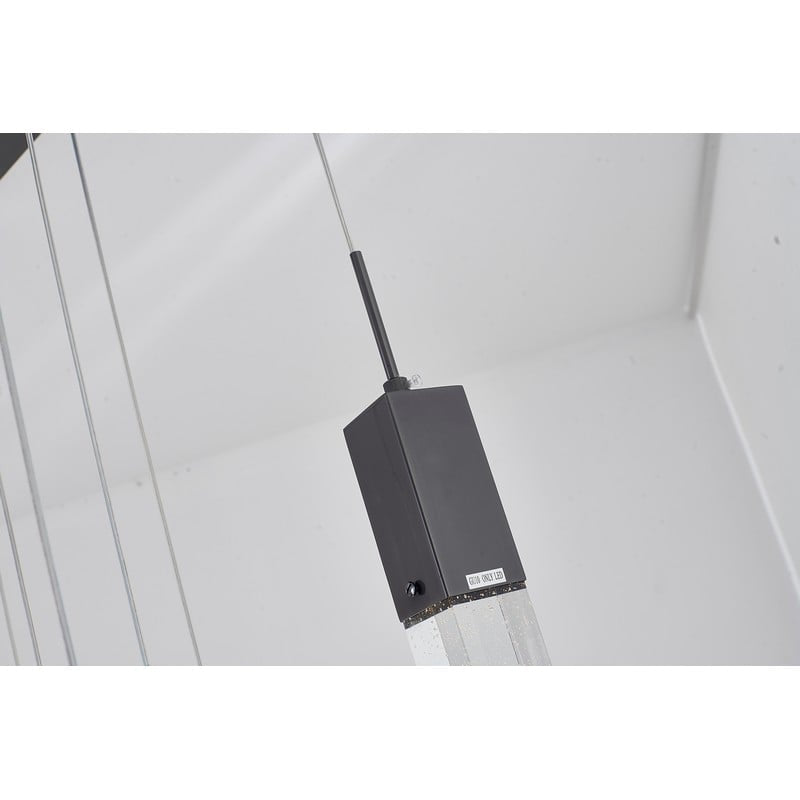 Chrome Frame Chandelier with Hanging Bubble Iceberg Crystal Pendants