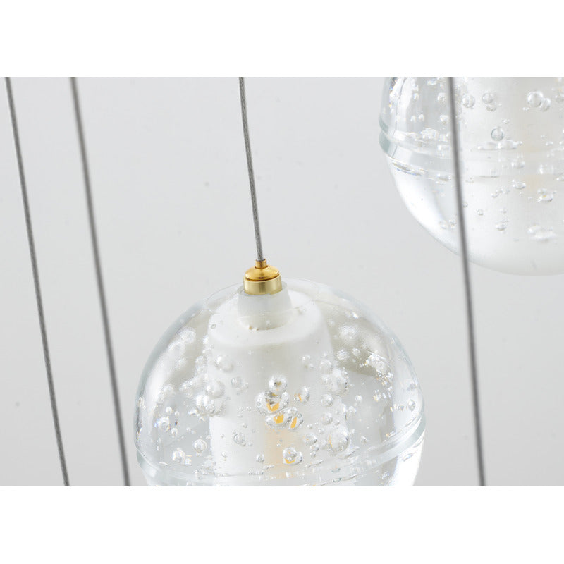 Flushed Chandelier With Hanging Clear Bubble CRYSTAL Pendants