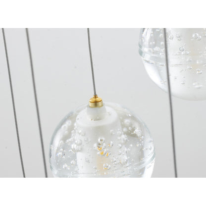 Flushed Chandelier With Hanging Clear Bubble CRYSTAL Pendants