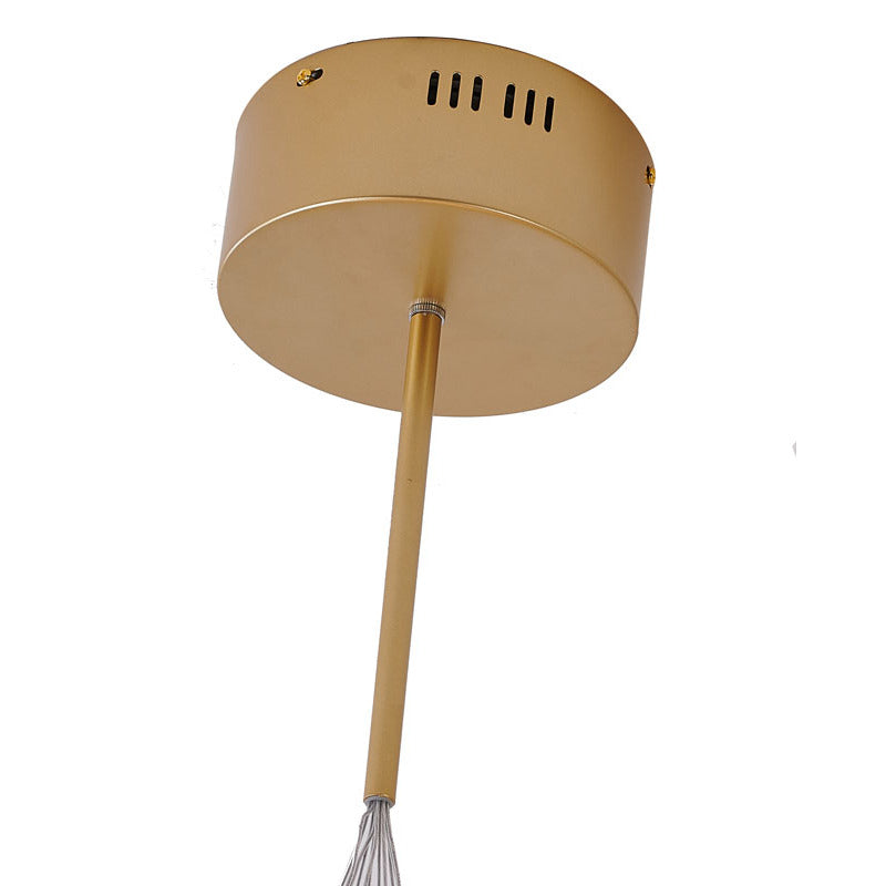 Gold Oval Shaped Honeycomb Chandelier With White Acrylic Diffusers