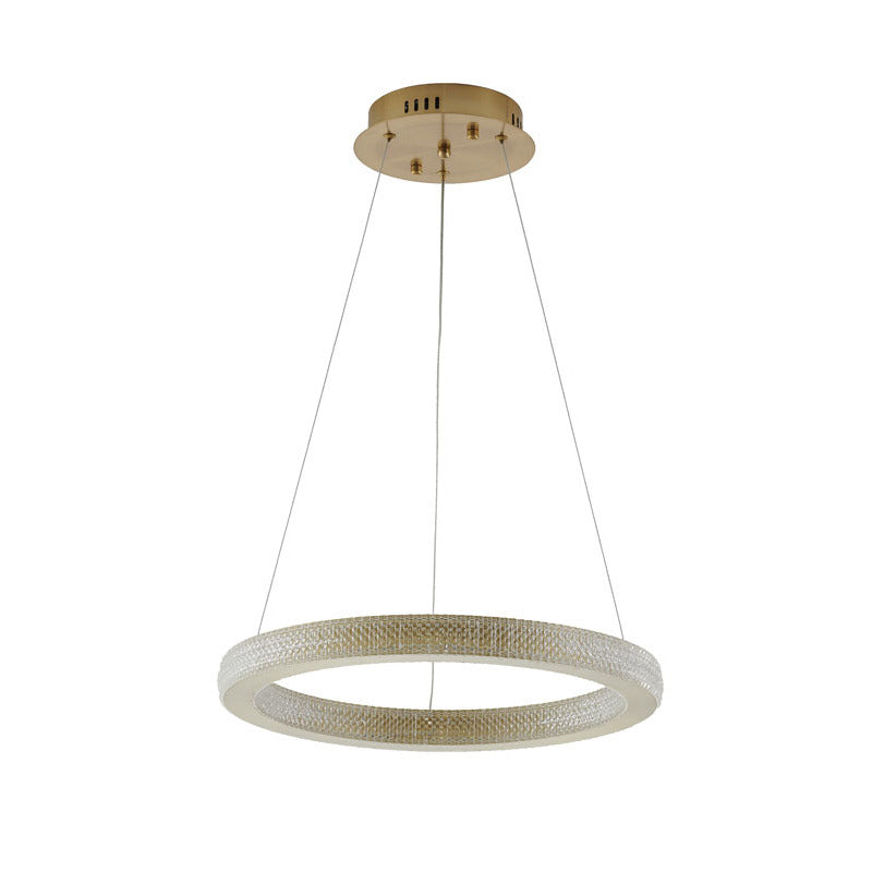 Sand Gold Halo LED Chandelier – 18"