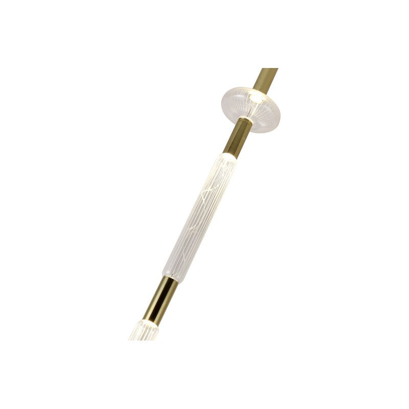 Gold Sputnik LED Chandelier with Clear Glass Globes