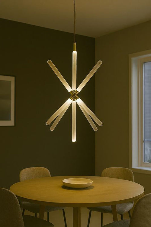 Gold Sputnik Clear Glass LED Chandelier
