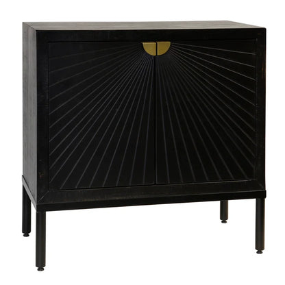 Ebony and Gold Solid Wood 2 Door Sunshine Console