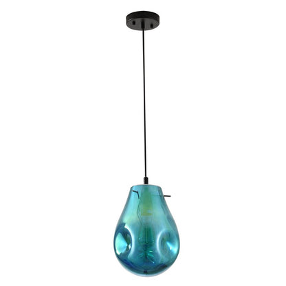 Dented Amber Jar Glass Pendant Light