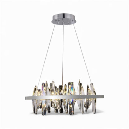 Chrome Round Crystal LED Chandelier