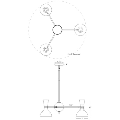 Clare Three Light Chandelier