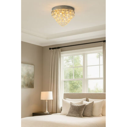 Clear Crystal Semi Flush Mount