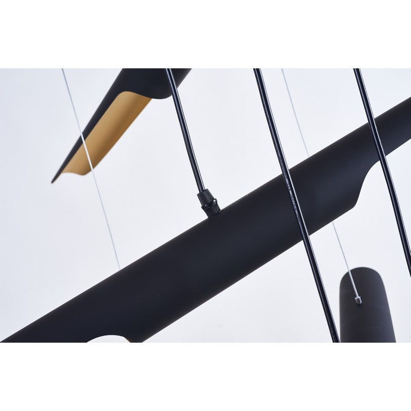 Matte Black Flushed Chandelier