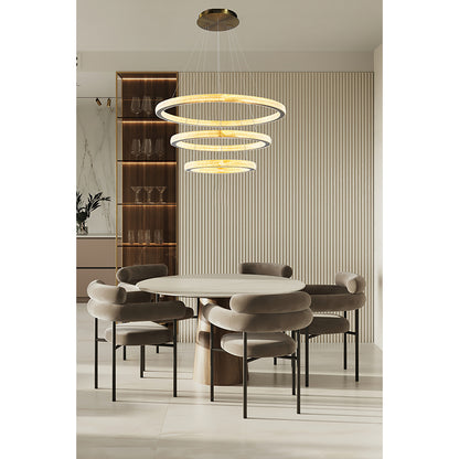 Three Ring Gold LED Chandelier