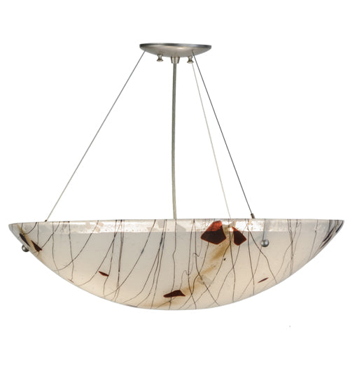 White Iridized Fracture Art Glass Pendant by Meyda Lighting