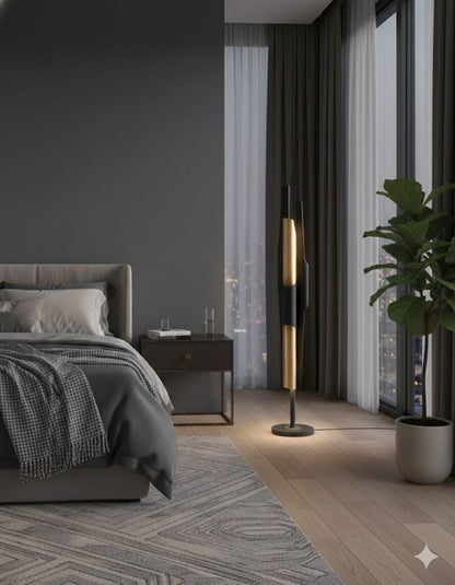 Matte Black Iron Aluminum Floor Lamp