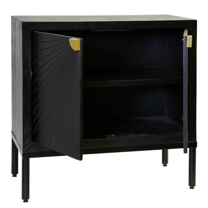 Ebony and Gold Solid Wood 2 Door Sunshine Console