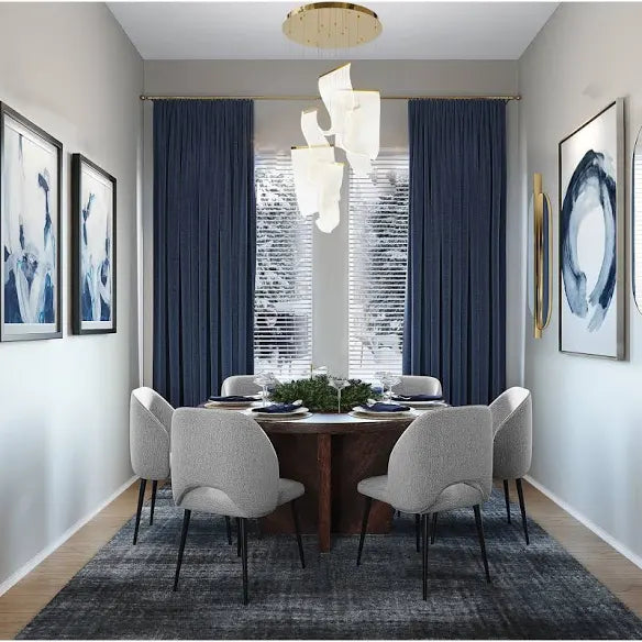 Flushed Gold Chandelier With Acrylic Crumbled Sheet Hanging Pendants