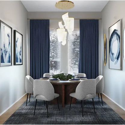 Flushed Gold Chandelier With Acrylic Crumbled Sheet Hanging Pendants