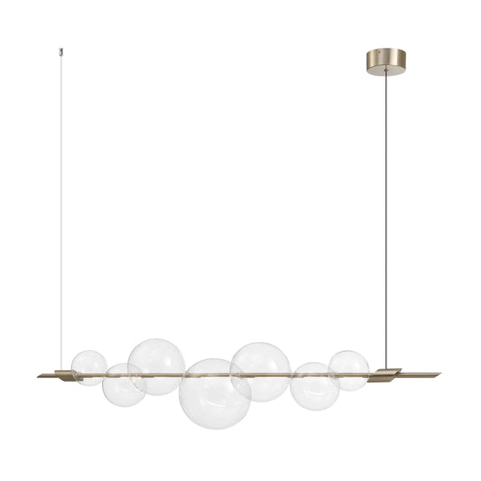 Aluminum And Glass Chandelier Satin Nickel