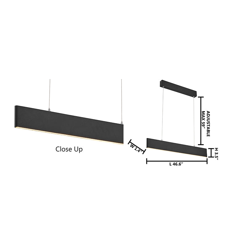 Matte Black Linear LED Chandelier