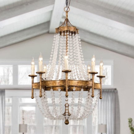 Chappell 8-Light Rustic Gold Candle Style Empire Chandelier