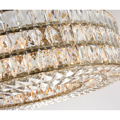 Triple Stacked Clear Crystal Halo Ring Chandelier