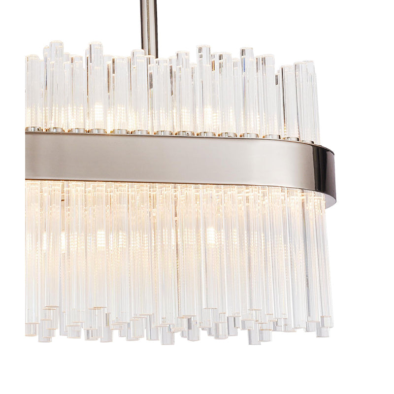 Shiny Nickel Oval Metal Frame Chandelier