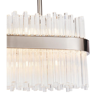 Shiny Nickel Oval Metal Frame Chandelier
